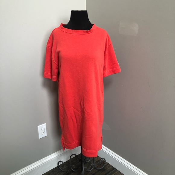 Nike Modern Short Sleeve French Terry Dress Pink M